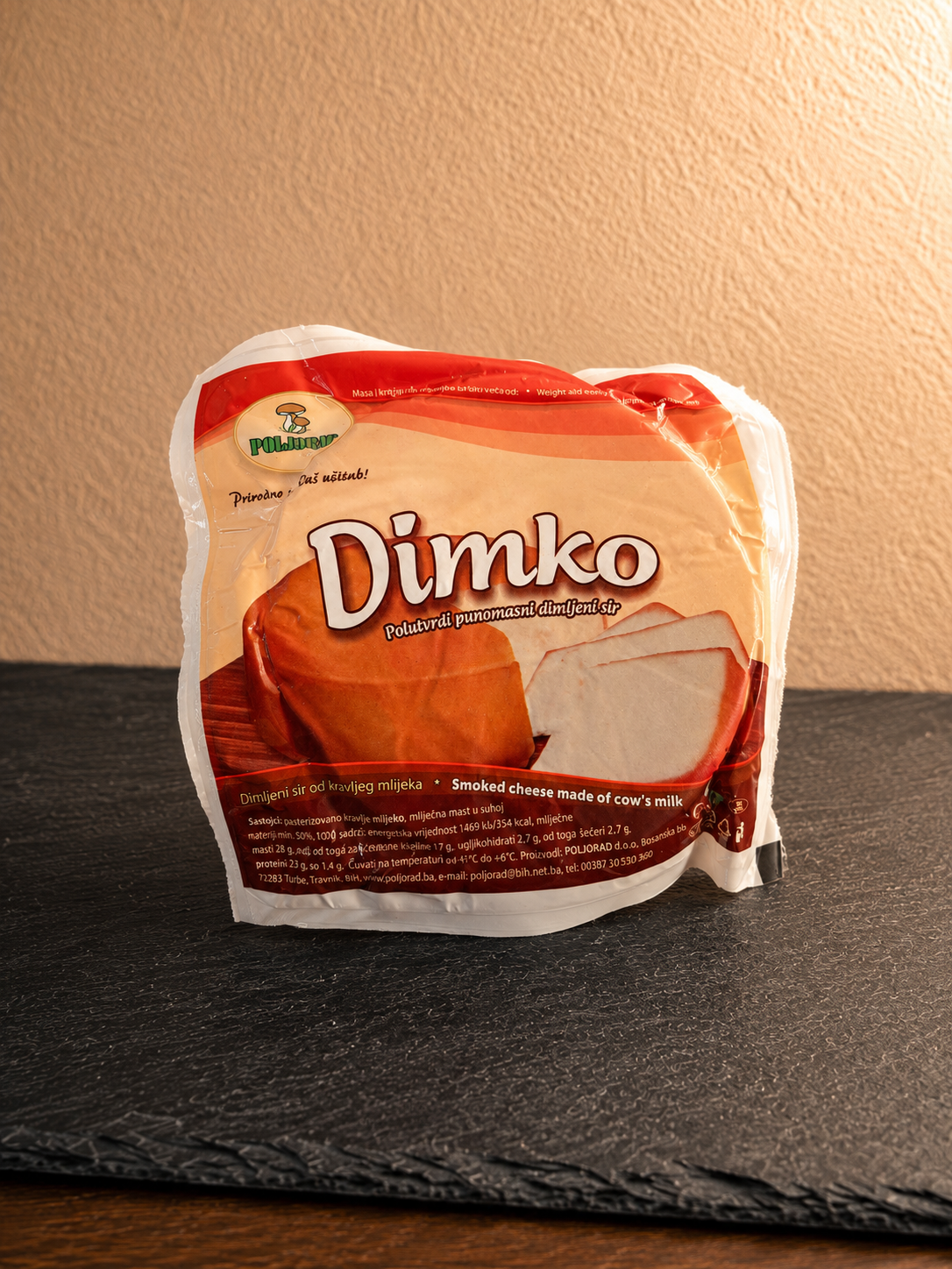Packung Poljorad Dimko Räucherkäse